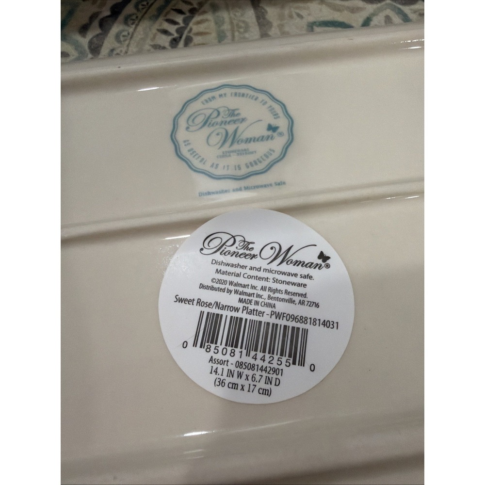 The Pioneer Woman Sweet Rose Narrow Platter, 14-inch New - Picture 5 of 6